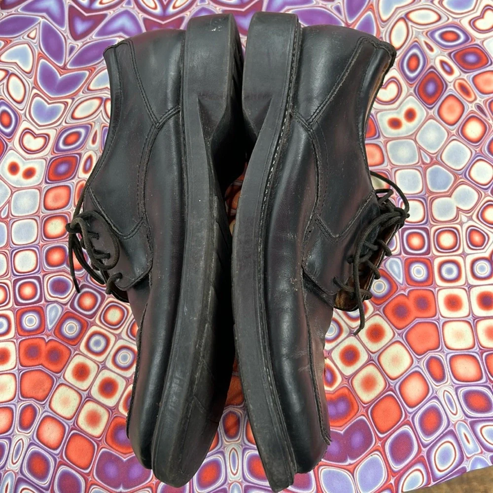 Mens Leather Black Dress or Work Shoes Size 11 Croft & Barrow; Good Condition